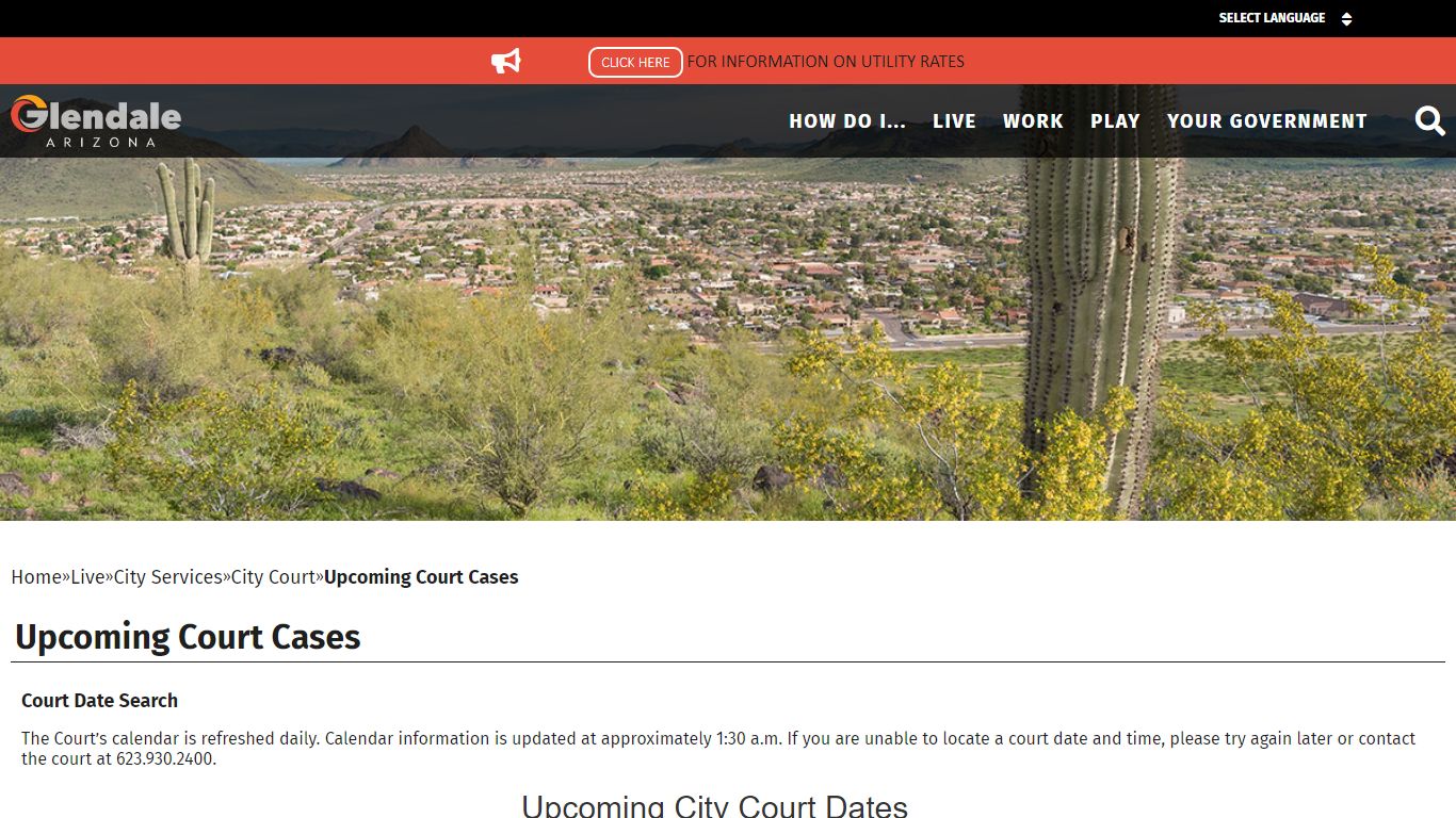 Upcoming Court Cases - City of Glendale - Glendale, Arizona